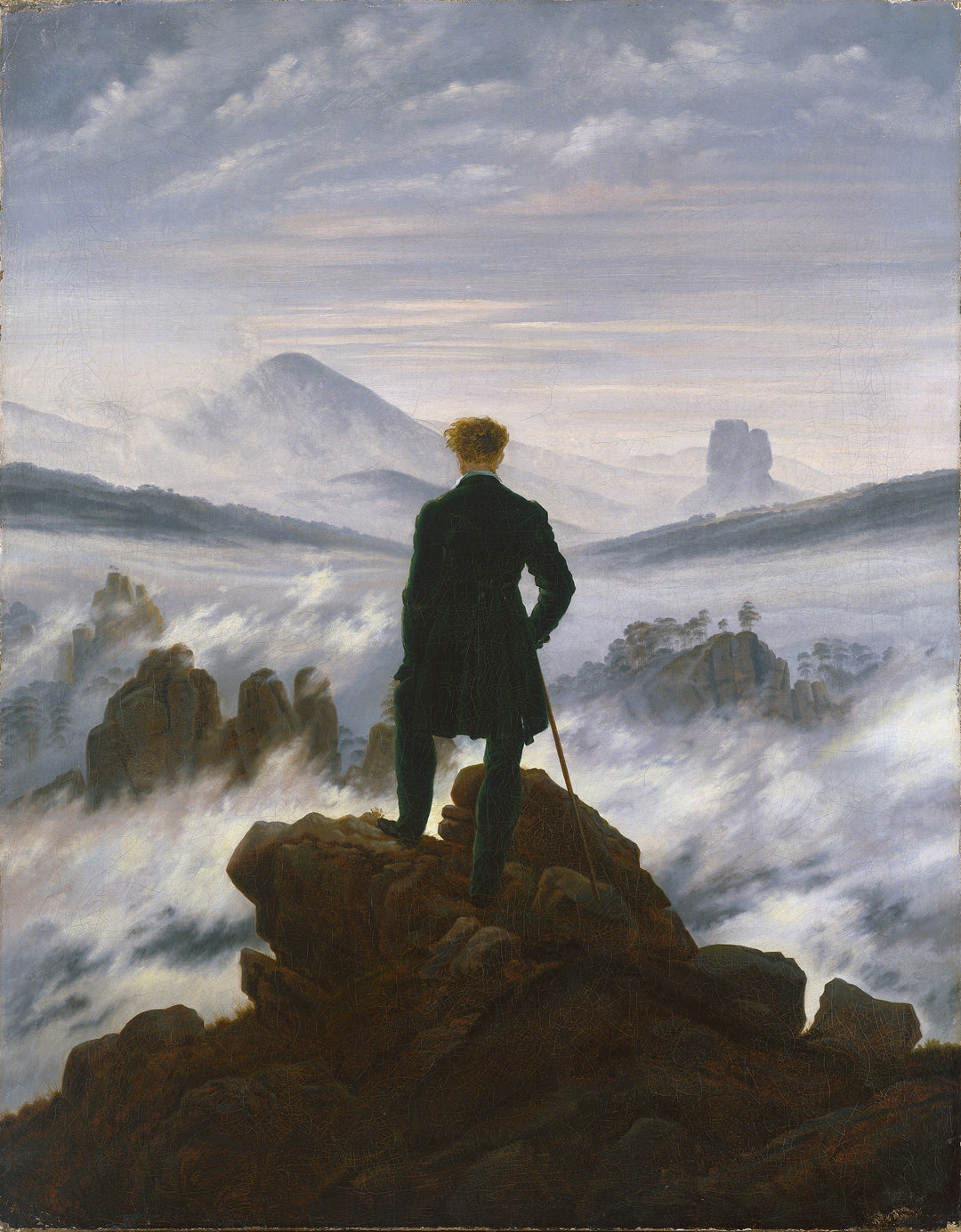 Der Wanderer über dem Nebelmeer - Friedrich