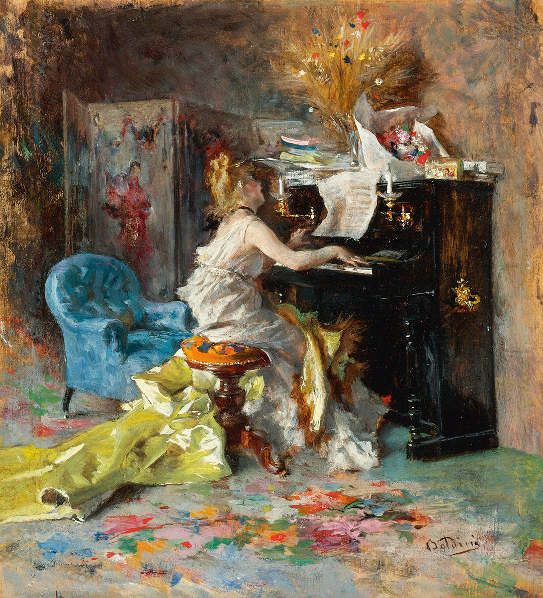 Frau am Klavier - Giovanni Boldini