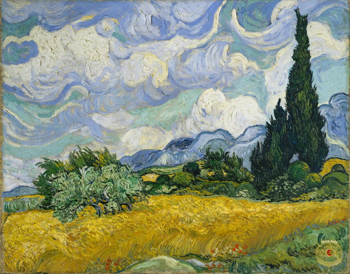 Weizenfeld mit Zypressen von Van Gogh