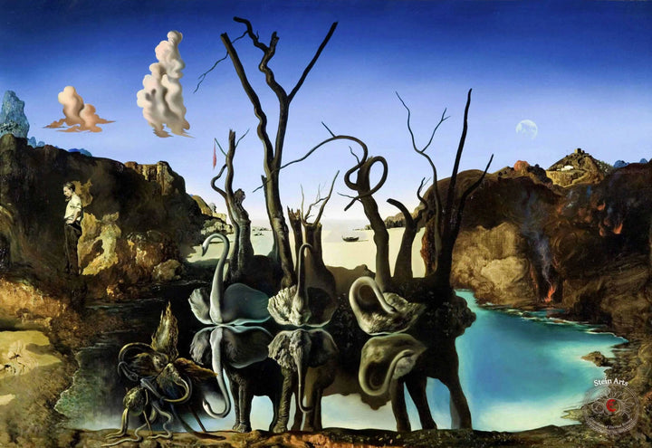 Schwäne, die sich wie Elefanten spiegeln von Salvador Dalí