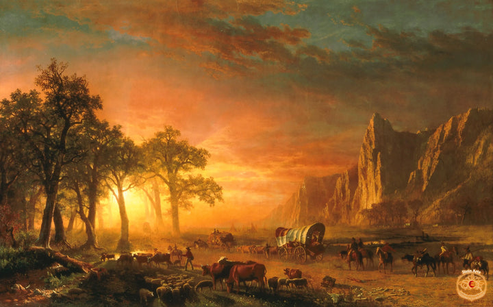 Auswanderer, die die Ebenen überqueren von Albert Bierstadt