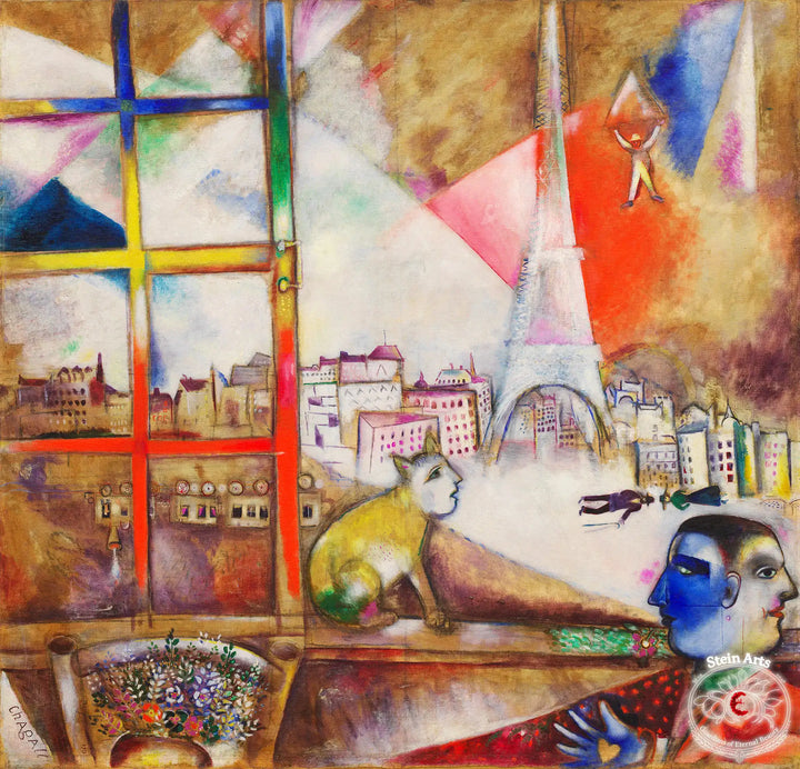 Paris durch das Fenster von Chagall