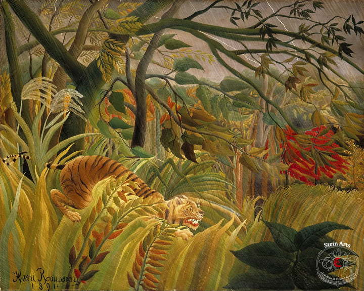 Tiger in einem tropischen Sturm von Rousseau